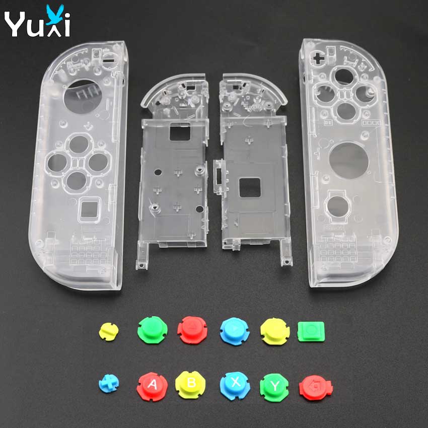 YuXi Clear White Plastic L R Housing Case Cover for Nintend Switch NS NX Joy Con Console Shell Replacement Parts