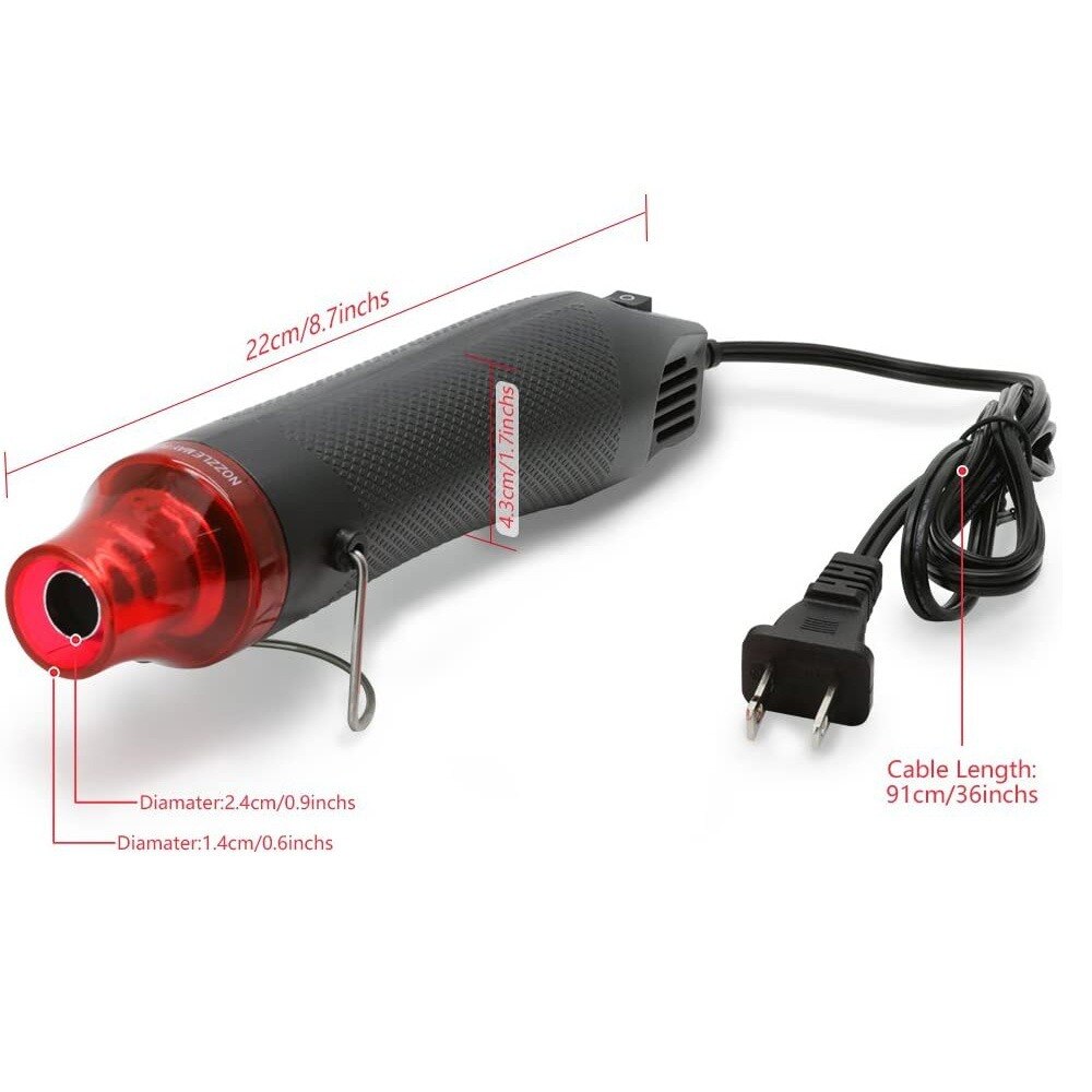 Portable Mini Heater Handheld Air Gun for DIY Craft Embossing Shrink Wrapping PVC 300W Multi Function Electrical Heat Tool