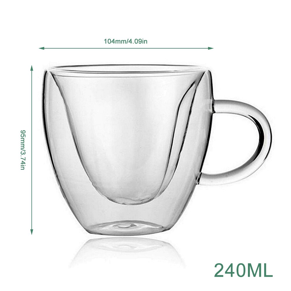 Heart Love Shaped Double Wall Glass Mug Double Layer Love Heart Shaped Glasstea Mug Milk Lemon Juice Cup кружка бокалы для вина: B