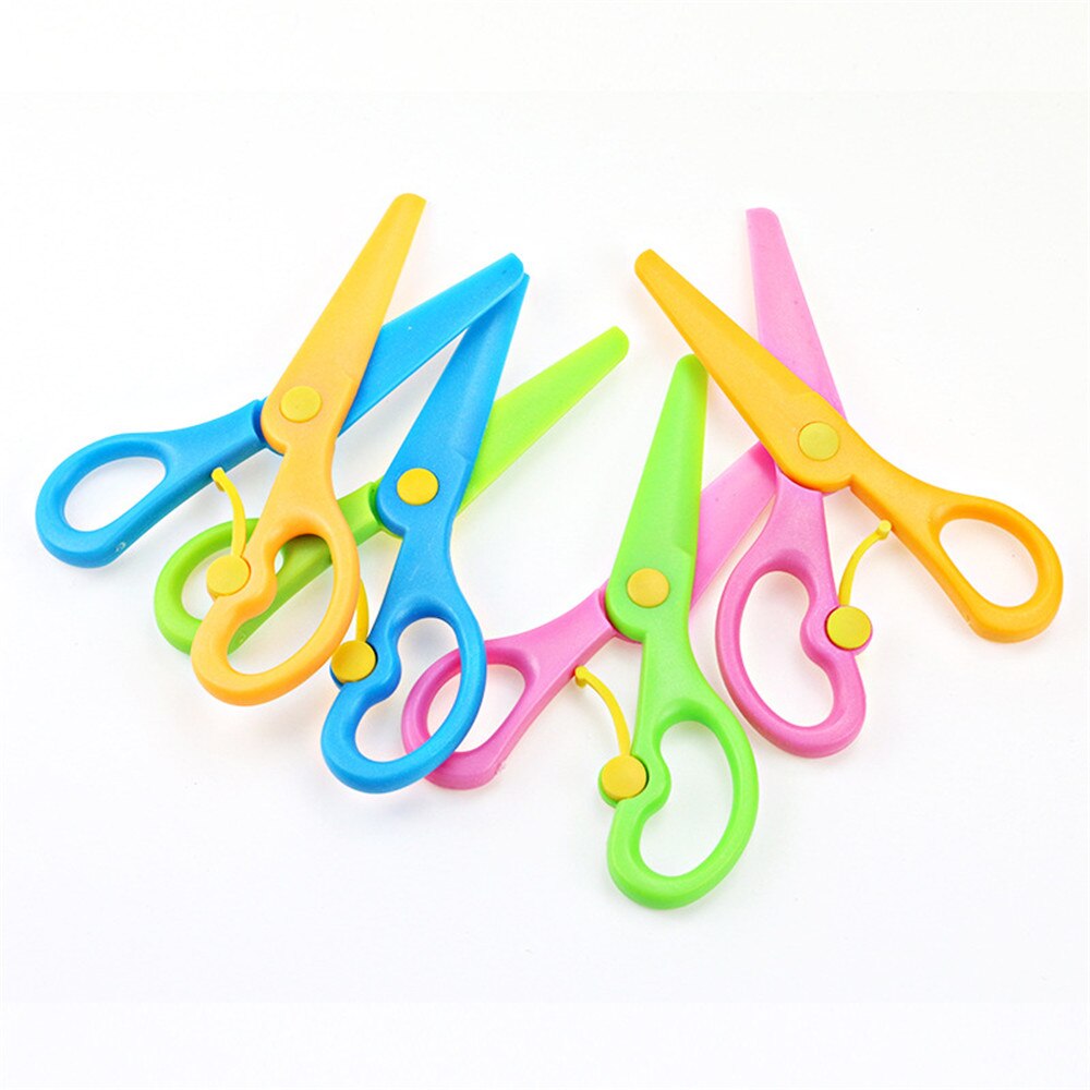 Mini tijeras de seguridad de colores mezclados de caramelo para niños, herramienta de fabricación de tarjetas de corte de papel artesanal, tijeras de seguridad, papelería escolar de arte, 1 ud.