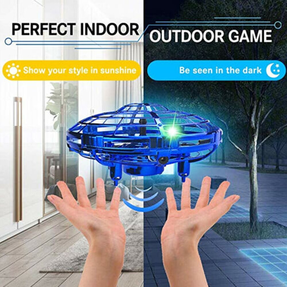 Mini Drone Quad Induction Levitation UFO LED Light USB Charging Kids Toy RC Airplanes