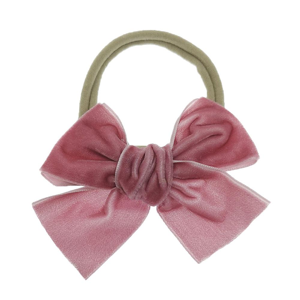 Effen Fluwelen Strik Baby Hoofdbanden Voor Meisjes Handgemaakte Nylon Elastische Zachte Knoop Baby Tulband Hoofdband Pasgeboren Baby Haaraccessoires: 10