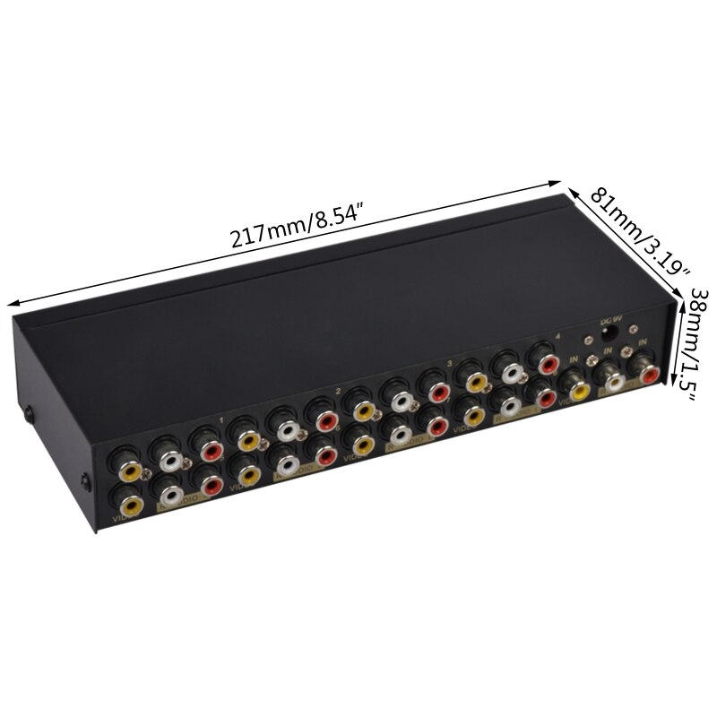 8-way Composite RCA AV Splitter 1X8 Video 1 in 8 out Splitter Distributor HDTV T84C