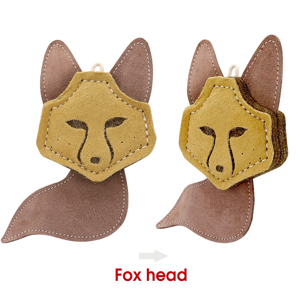 Durable Dog Bite Tug Toy Cute Dogs Chew Toys Beef Suede Pet Training Products Small Large Dogs Biting Playing Teeth Cleaning: Fox Head