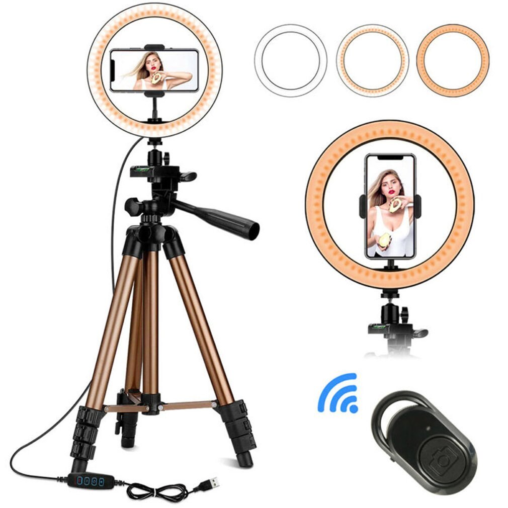 Verstelbare Ring Licht Met Statief & Telefoon Houder Desktop Camera Led Ring Licht Selfie Fotografie Live-uitzending Beugel