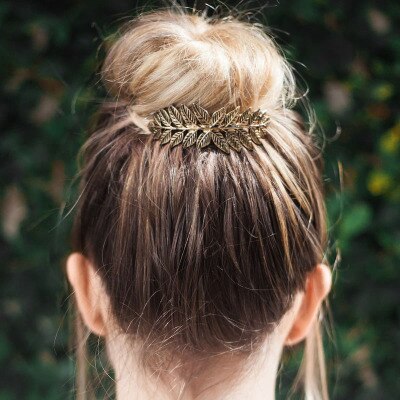 Dame Blatt Haar Kamm für Frauen Party Geburtstag Brautjungfer Haar Zubehör Haarnadel Haar Clips Lolita Zubehör Boho: Jahrgang Gold