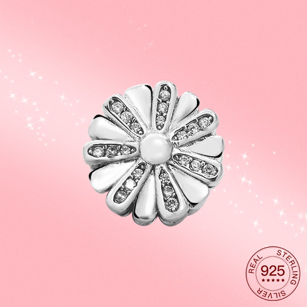 Sommar 925 sterling silver berlock daisy fit original silver armband original reflexion lämplig för kvinnor smycken diy: Pax 042