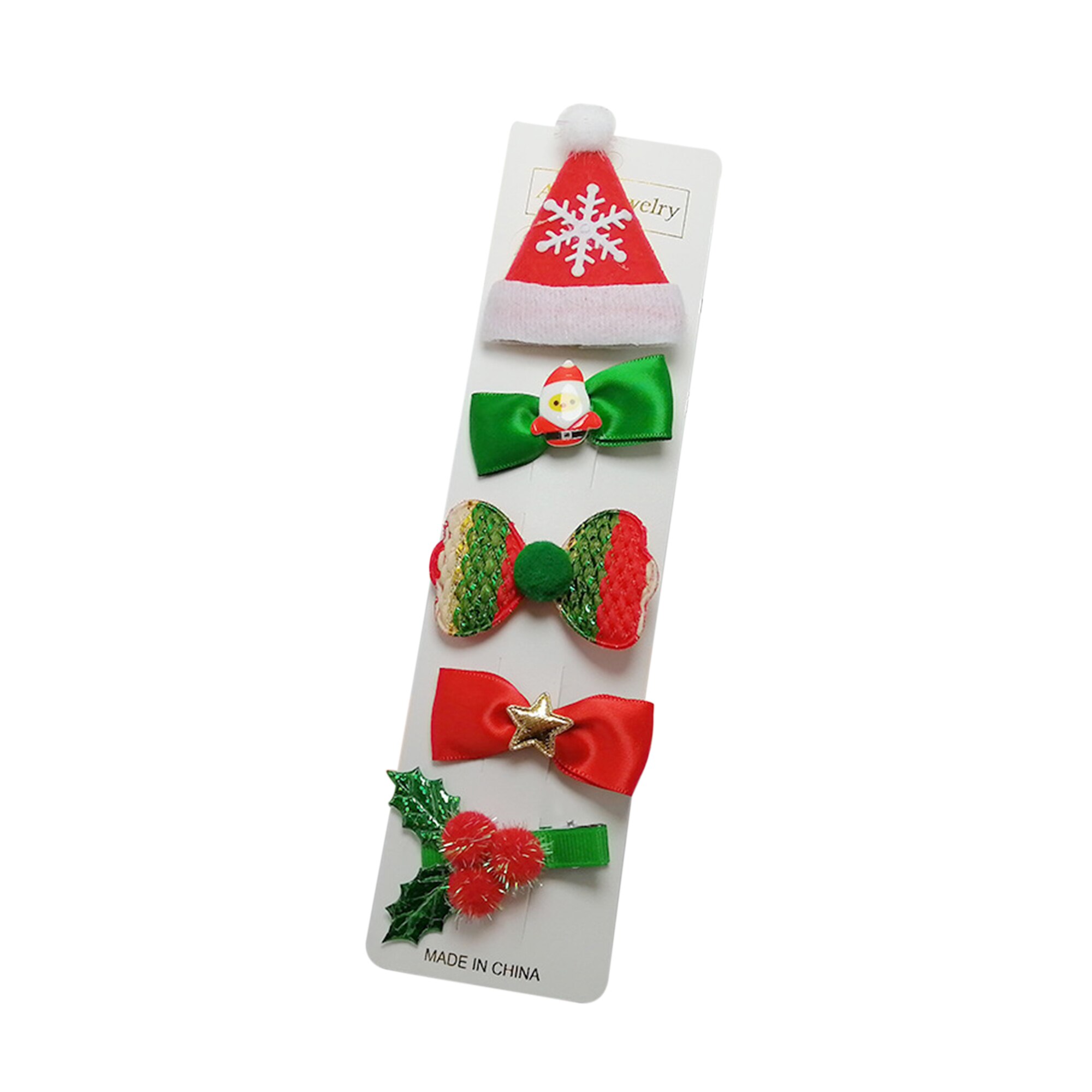 Citgeett Christmas Hair Clips Lovely Snowman Xmas Tree Hat Snowflake Hair Barrettes for Women Girls: E
