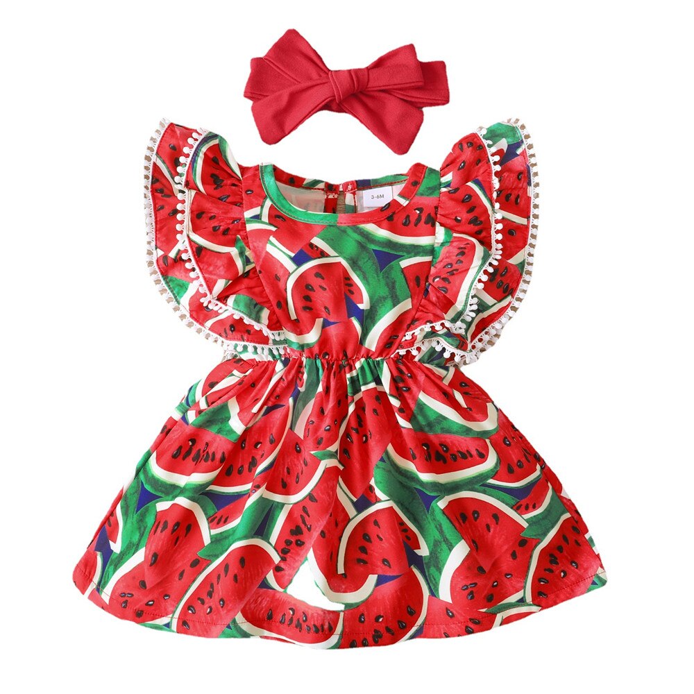 Zapille-vestido con Estampado de sandía para bebé, trajes de , atuendos, prendas de vestir, 2 piezas: 3-6M