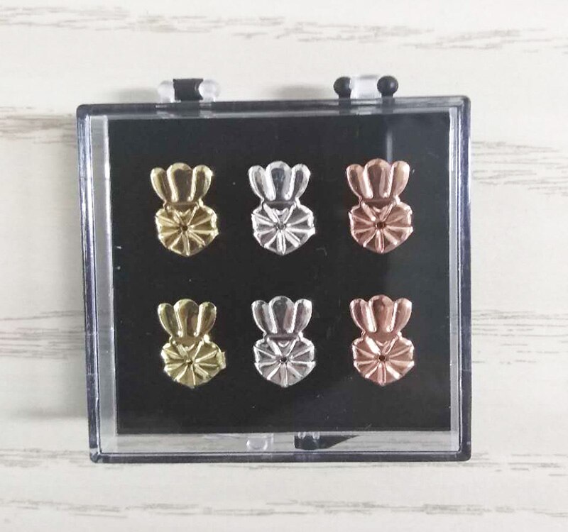 Boucles d'oreilles arrière en forme de couronne pour femmes, support couleur argent, élévateur à Lobe en forme de cœur, accessoires adaptés,: Marine