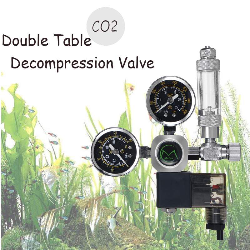 220V Waterproof Aquarium CO2 Regulator G5/8 Magnetic Solenoid Check Valve Aquarium Bubble Counter Fish Tank Tool CO2 Control