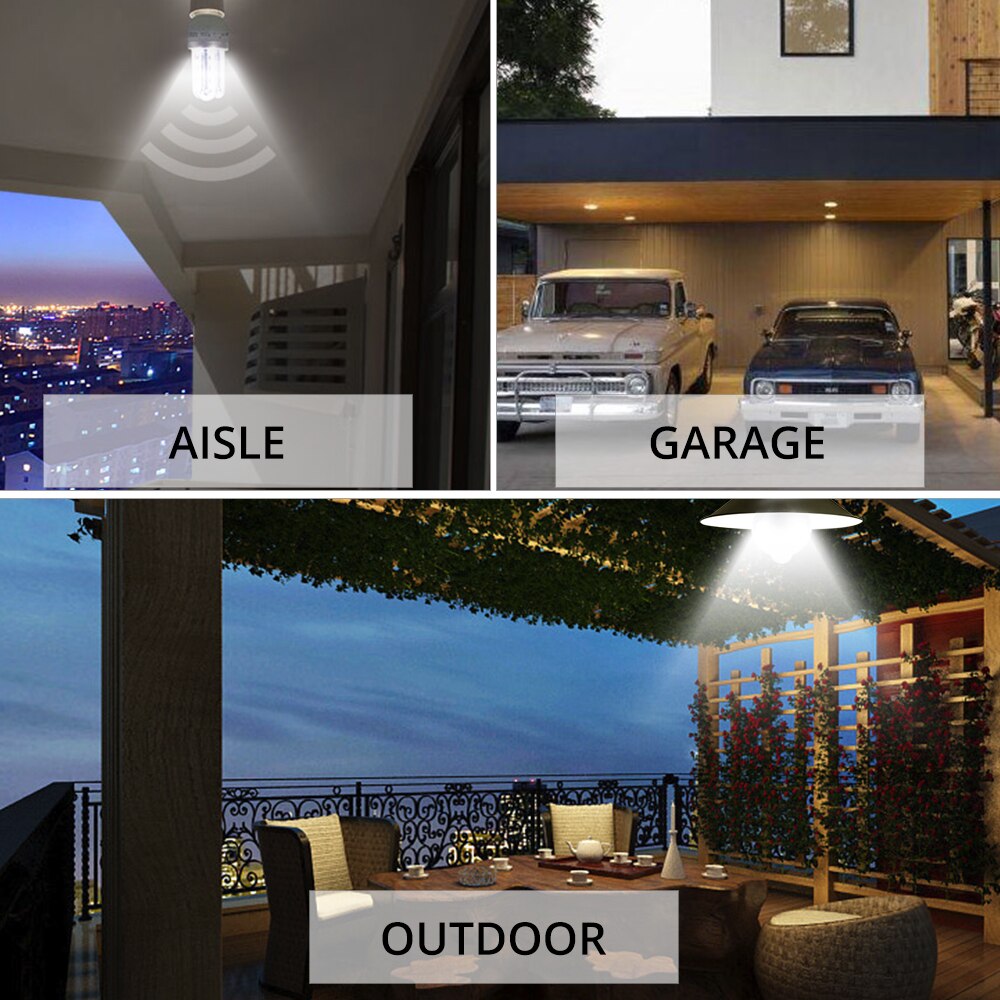 12 w 18 w Ampul LED E27 B22 PIR Motion Sensor LED Veranda verlichting Outdoor Wandlamp Auto Smart LED gloeilamp Voor Garage Pathway