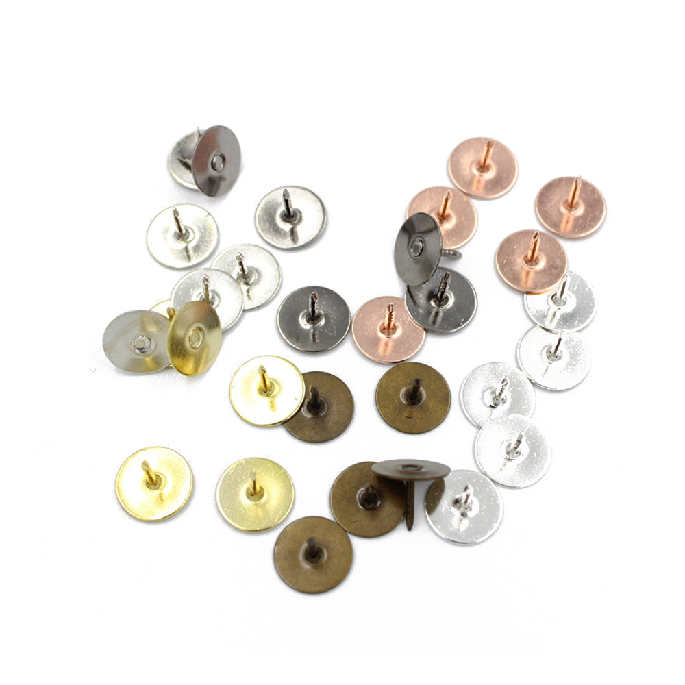 50Set Brooch Pin Holder Tie Hat Badge Holder Back Squeeze Flat Base Stabbing Butterfly Clasp Brooch Clutch DIY Jewelry Findings
