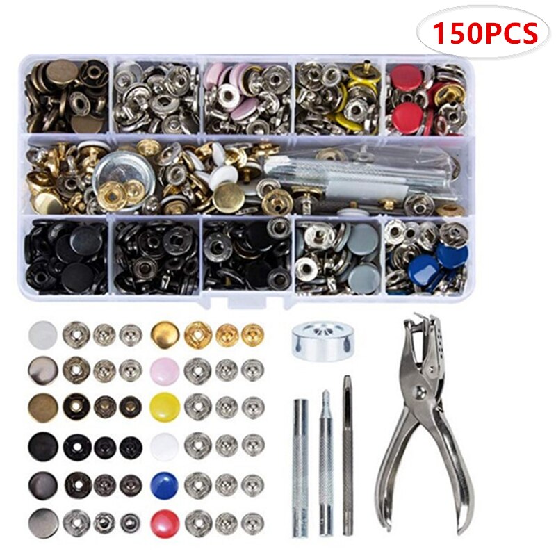 200-440 stücke Kunststoff Druckknopf mit Druckknöpfen Zangen Werkzeug Kit Organizer Container Druck Naht Druckknopf Druckknöpfen werkzeuge: Size G
