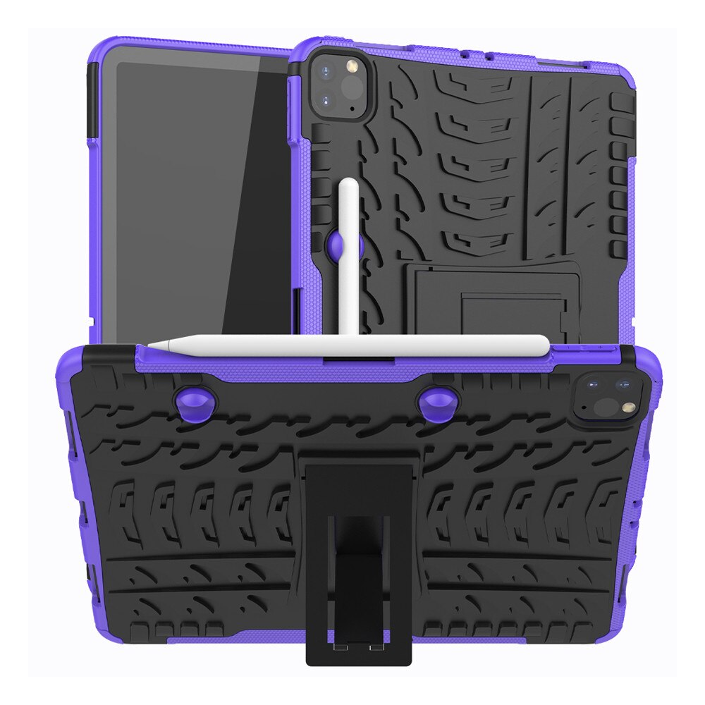 Case Cover For Apple IPAD PRO 11 Hybrid Rugged Hard Rubber PC Stand Case Cover for IPAD PRO 11 inch protective case: Purple 