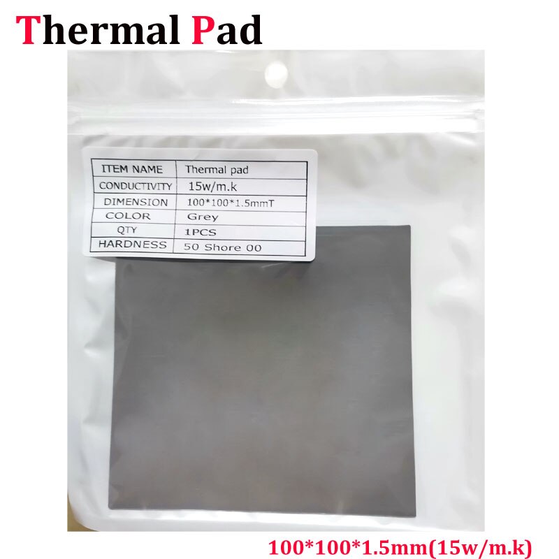 Thermal pad 100x100mm 15 W/mK Thermal conductivity CPU Heatsink Cooling Conductive Silicone Pad Thermal Pads