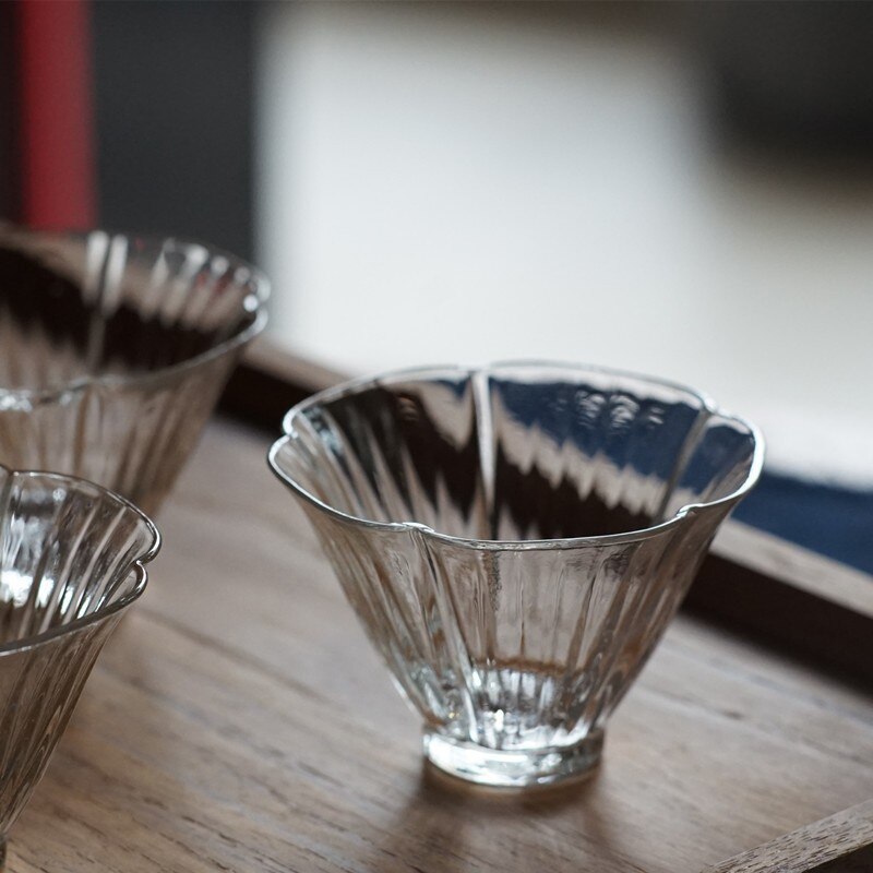 Japanse Kristallen Glas Thee Kopje Hibiscus Cup Kung Fu Accessoires Groene Puer Theekopjes Chinese Thee Kom Proeverij Cup Theewaar