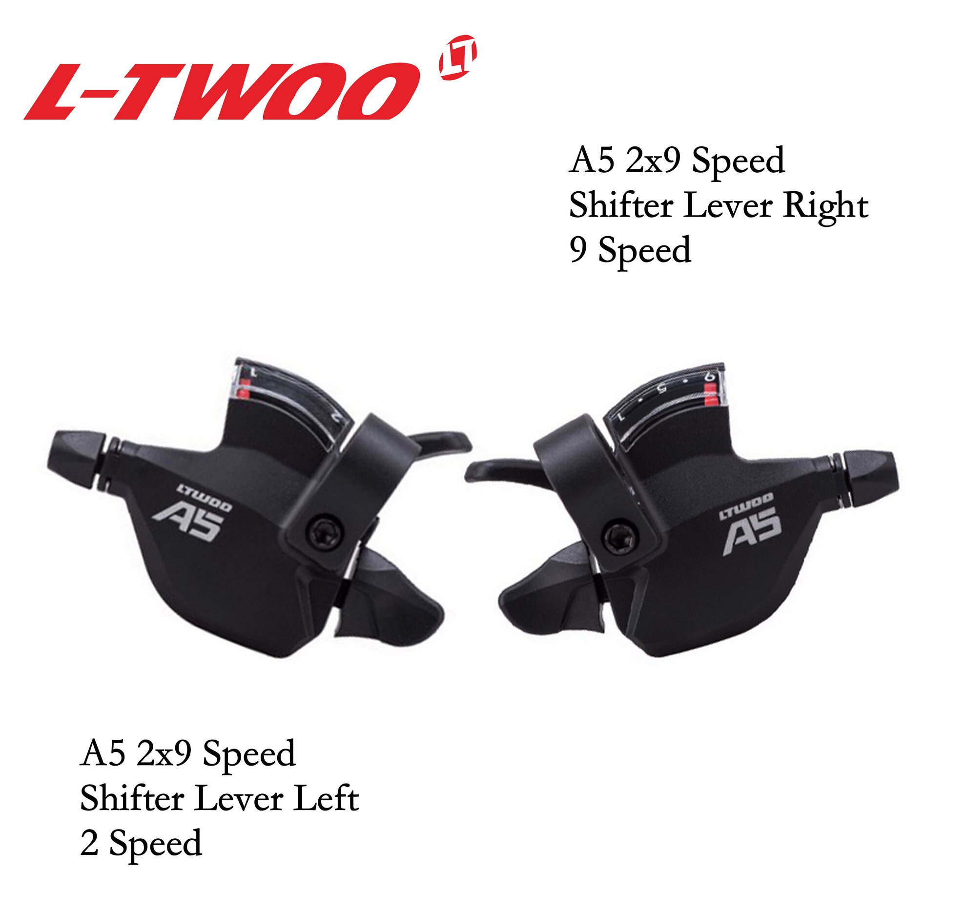 LWTOO A5 2x9 3x9 Speed Trigger shifter lever for MTB Mountain bike fat bike 18S 27S bicycle 2 speed 3 speed 9 speed deraillleur: A5 2x9 18S