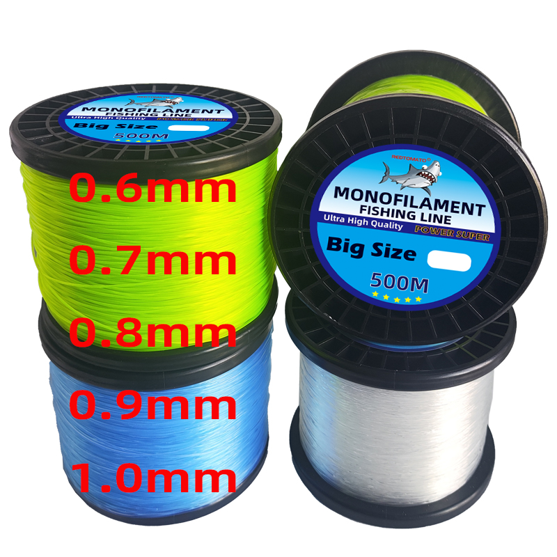 500M Monofilament Nylon 0,6/0,7/0,8/0,9/1,0mm Große Größe Angelschnur Meer Angeln Big Game angelschnüre Dicke Angeln Lieferungen