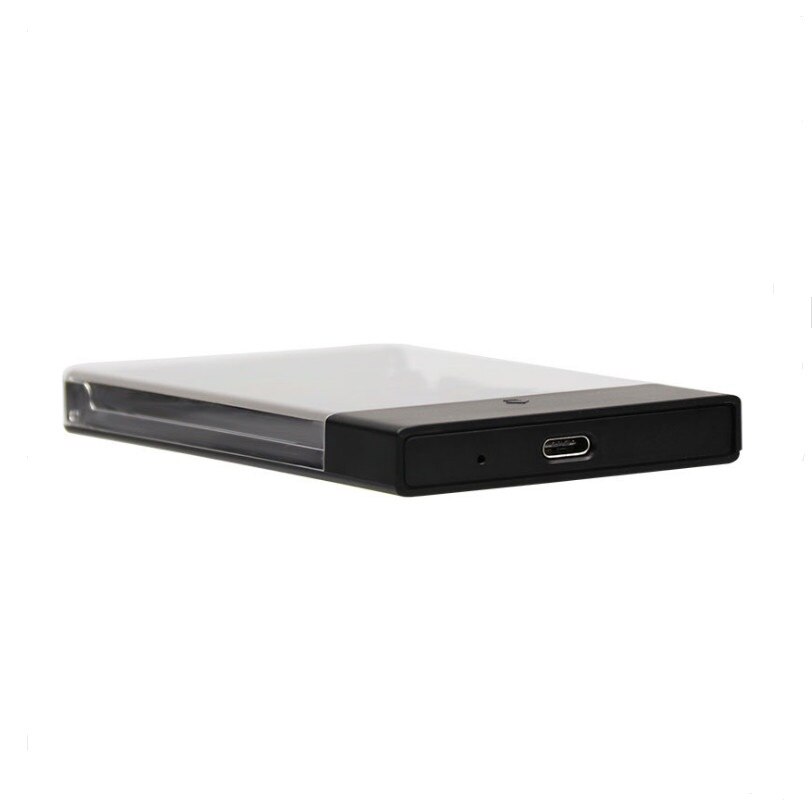 Carcasa de disco duro transparente USB 3,1 UASP tipo C a Sata 3,0 Funda de disco duro 2,5 pulgadas con Cable tipo C
