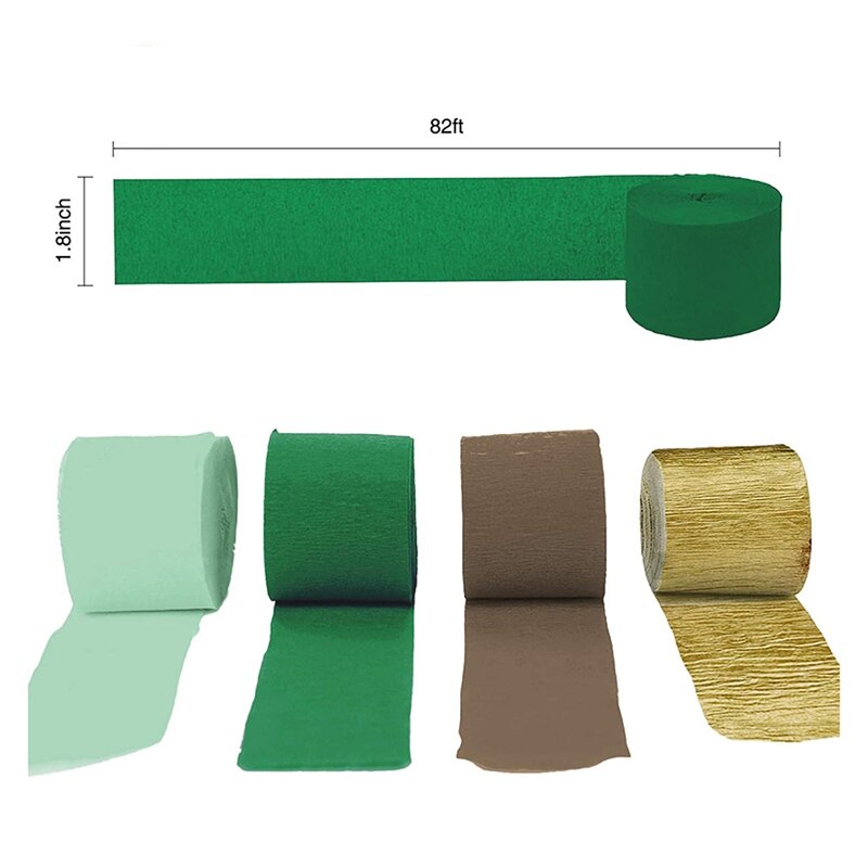 8 rotoli di stelle filanti di carta crespa verde stelle filanti di nappe per decorazioni verdi per la festa di compleanno della doccia nuziale in stile rustico
