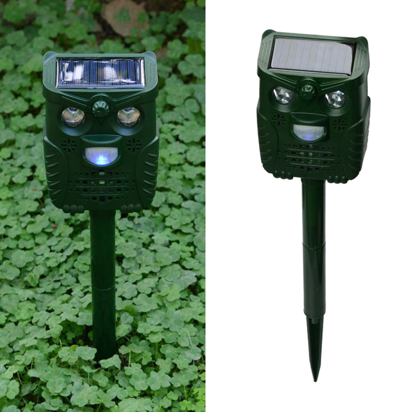 Ultrasonic Animal Repeller Garden Deer Cat Dog Scarer Control Solar Powered