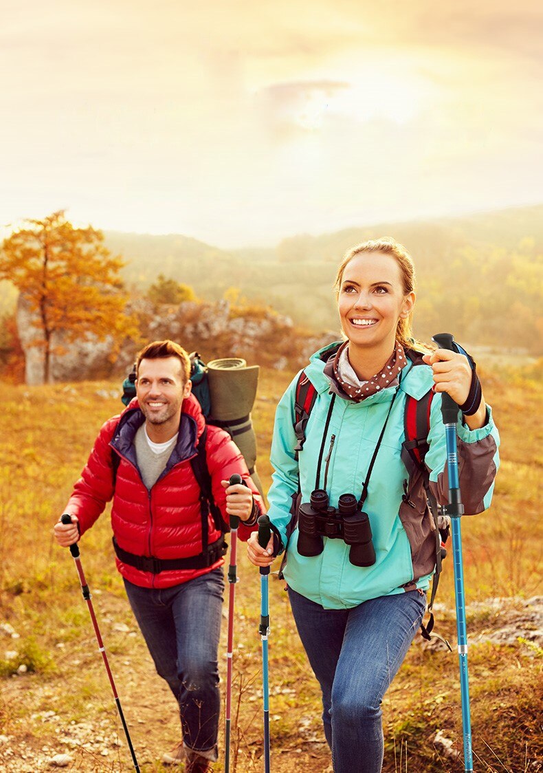 Outdoor Ultra-Light Trekking Hiking Pole Folding Trekking Pole Running Walking Sticks 7075 Aluminum Alloy Pole