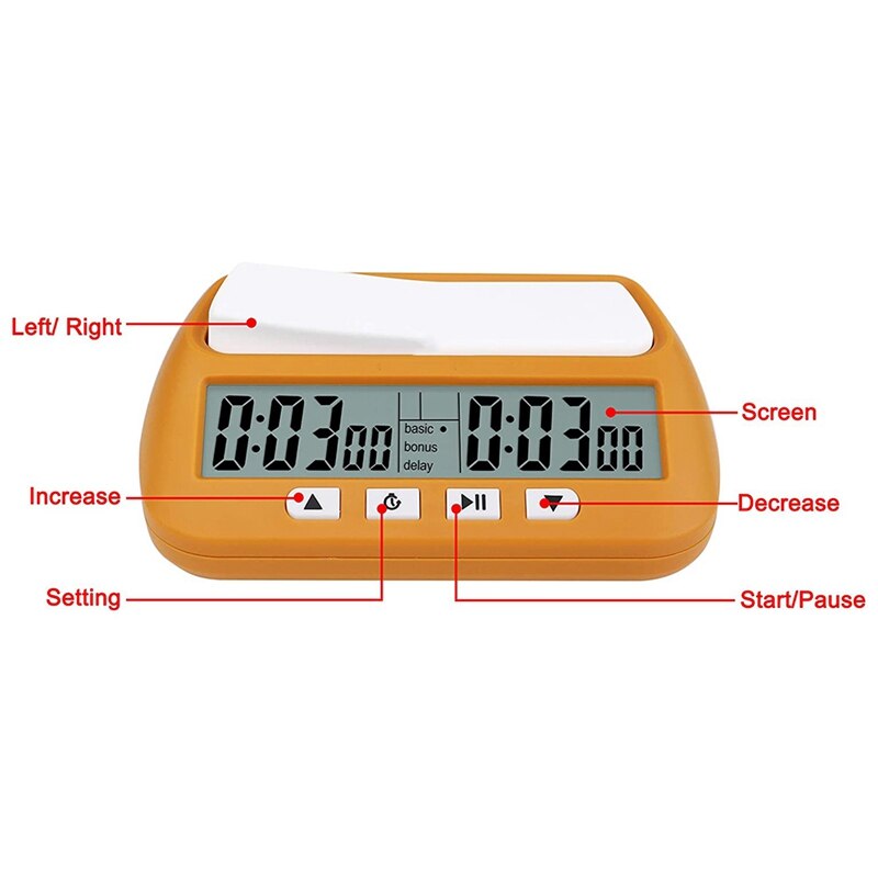 Chess Clock, Digital Chess Timer &amp; Game Timer, 3-In-1 Multipurpose Portable Clock