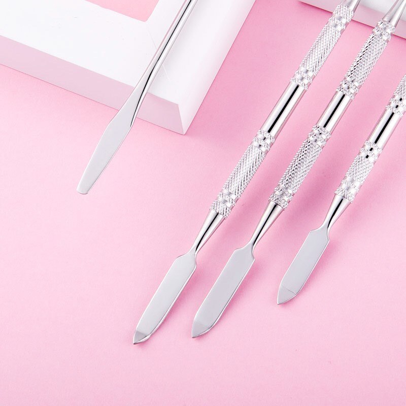 1pcs 4 Types Stainless Steel Dual Heads Makeup Toner Spatula Mixing Stick Foundation Cream Mixing Tool Cosmetic Make Up Tool
