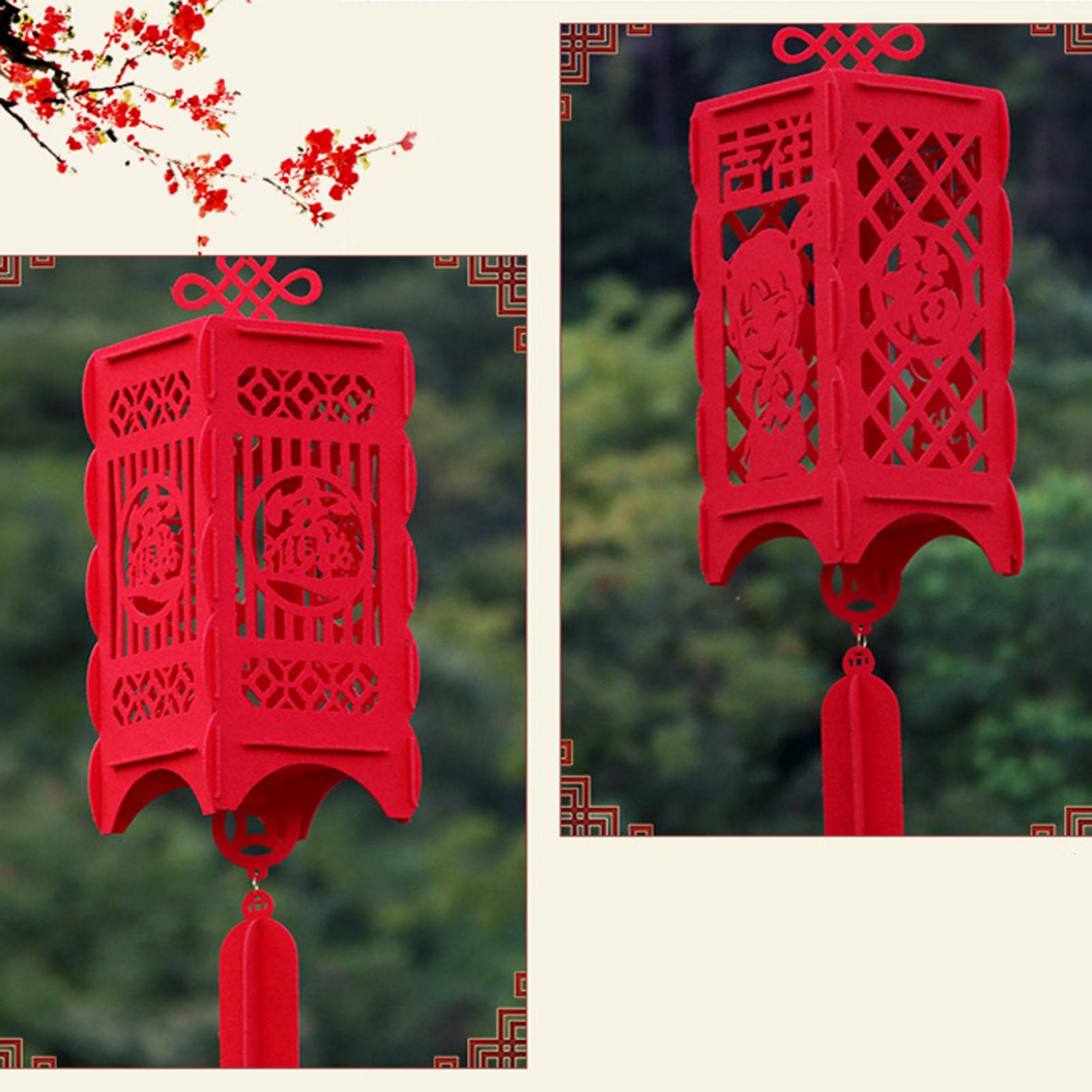 Chinese Year Square Palace Lantern Hollow Inlaid Spring Festival Decoration Chinese Style Year Lantern