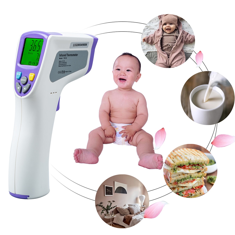 Thermometer Infrared Digital LCD Body Measurement Forehead Ear Non-Contact IR Thermometer Fever Measure Tool for Baby Adult