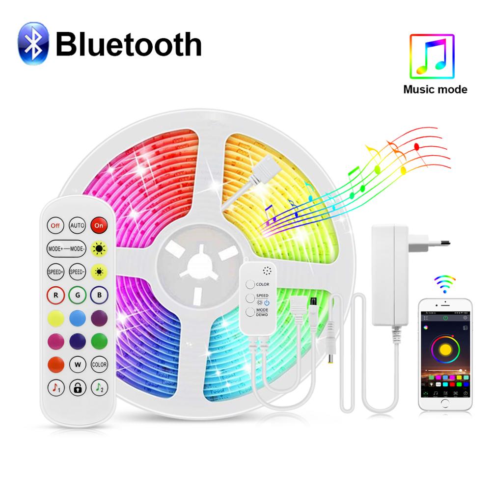 5M 10M 15M Bluetooth App Led Strip Licht Rgb Smart Home Decoratieve Led Licht Stem En Muziek sync Smart Lamp Voor Thuis Tv Party