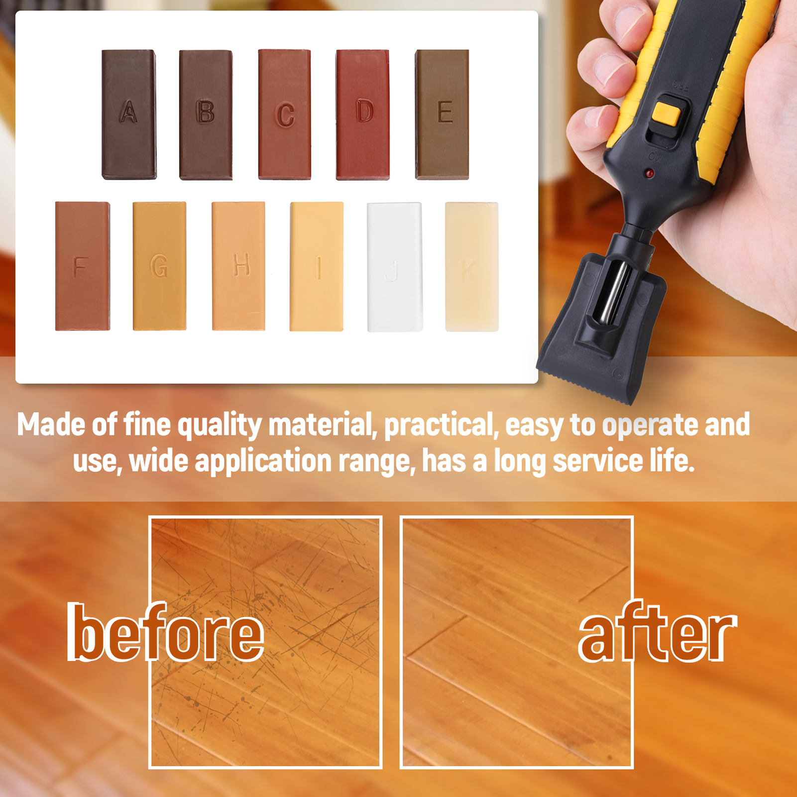 Laminat Boden Reparatur Werkzeug Laminat Reparatur Kit Wachs System Boden Arbeitsplatte Stabilen Gehäuse Chips Kratzer Ausbessern Werkzeug Set