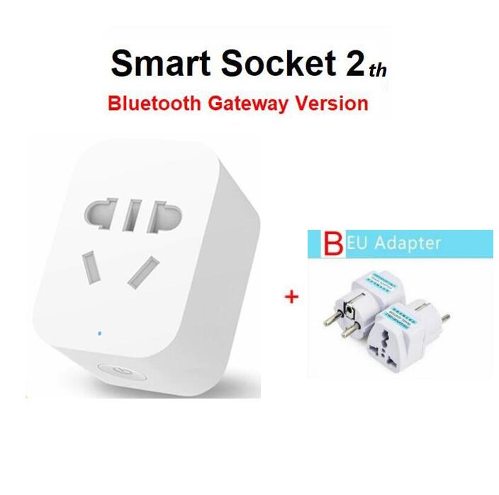 Xiaomi Mi Smart WiFi Socket 2 Plug bluetooth gateway Version Remote Control adapter work Xiaomi Smart Home Mijia Mi home APP: add B EU plug