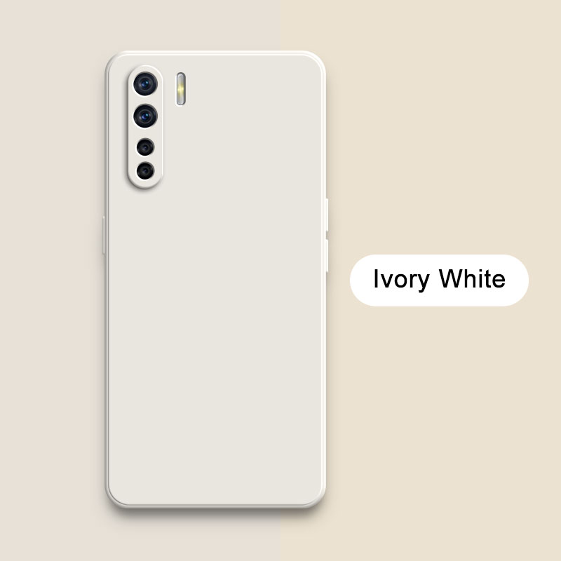 Officiellt fyrkantigt flytande silikonskal till oppo  a91 f15 reno 3 reno 3 kameraskyddande mjukt stötsäkert telefonskydd oppoa 91- hölje: Nylon- / Armégrön