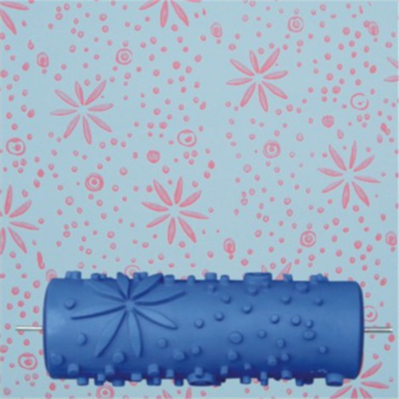 Patterns Wall Decoration Paint 5" Rubber Roller Brush Head Without Painting Tools Wallpaper Home Room Painting Machine: Fluorescent Orange