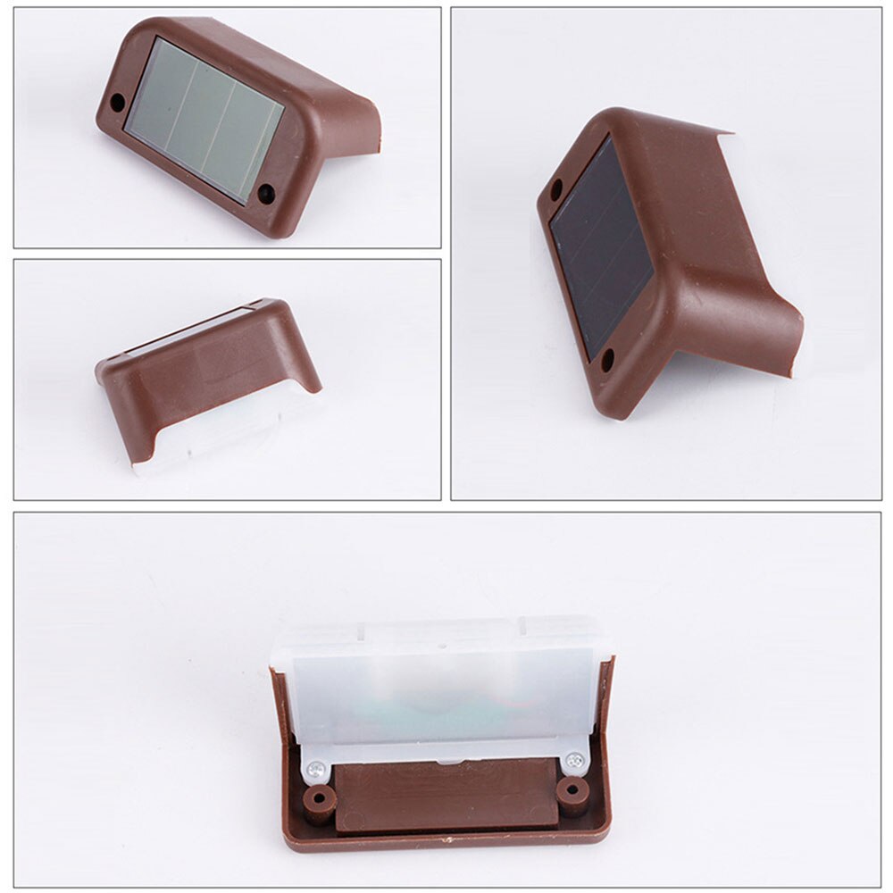 8pcs Waterproof LED Solar Deck Lights Outdoor Decor Lighting Backyard Outdoor Stair Lights Garden Patio Street Fence Warm Lamp