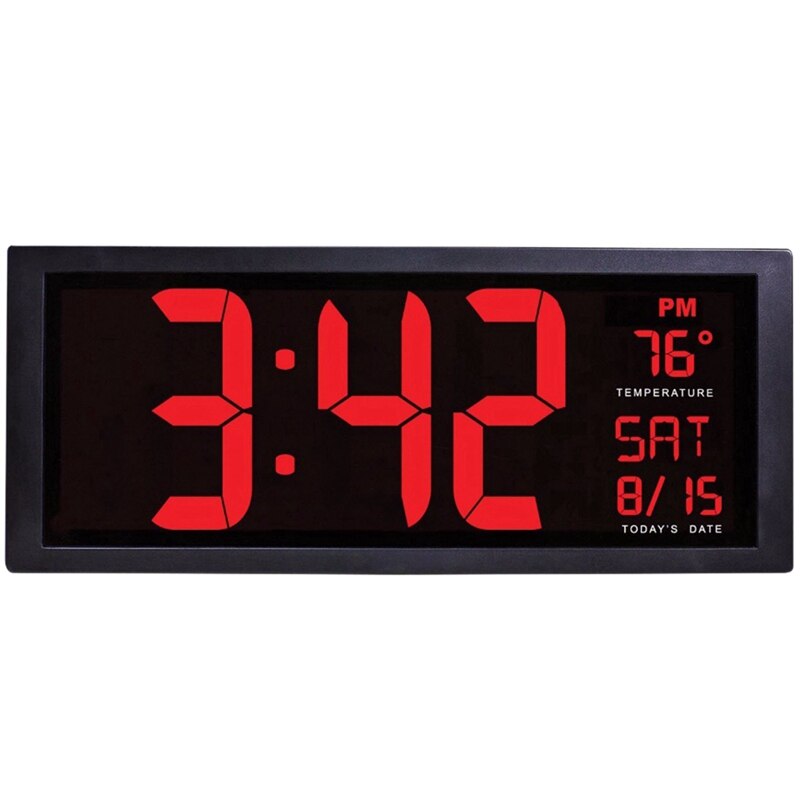 Beste Großen Bildschirm große Elektronische Wanduhr Schreibtisch LED Digital Kalender Uhr Thermometer Tageslicht sparen Für Küche Uhr M: Ursprünglich Titel