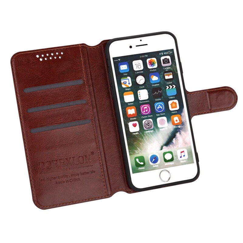 Flipcase voor samsung galaxy grand duos  i9082 i9080 gt-i9082 grand neo  i9060 gt-i9060i plus gt  i9060i hoesje met kaarthouder: Bruin