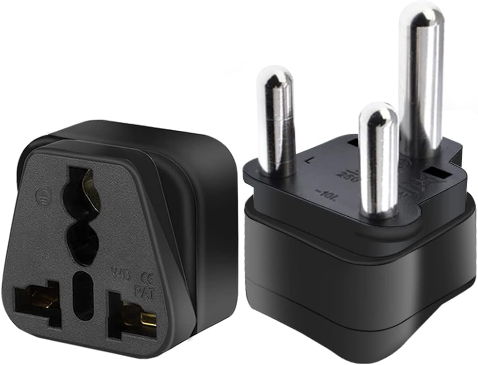South Africa Travel Plug Adapter，South Africa Big 3 Pins Type M Outlet Travel Power Adapter South Africa Plug