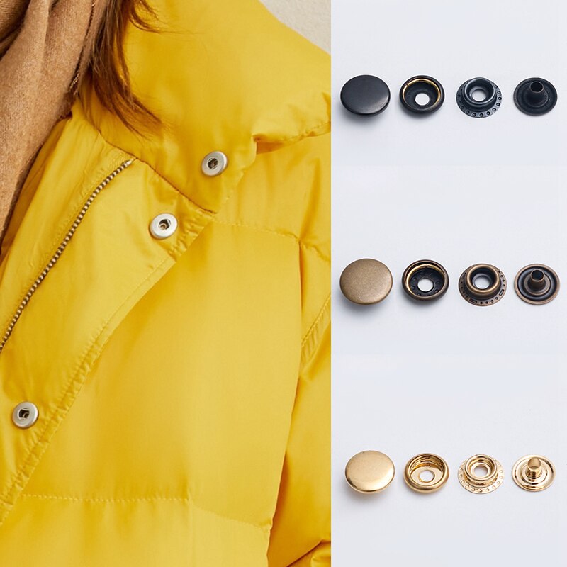 1 Set 12/13/15/17/20Mm Metaal Messing Drukknopen Naaien Knop Snap Fasteners naaien Lederen Craft Kleding Tassen