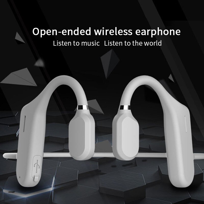 Bone Conduction Headphones Bluetooth 5.0 Wireless Not In-Ear Headset IPX5 Waterproof Sport Earphones Lightweight Ear Hook