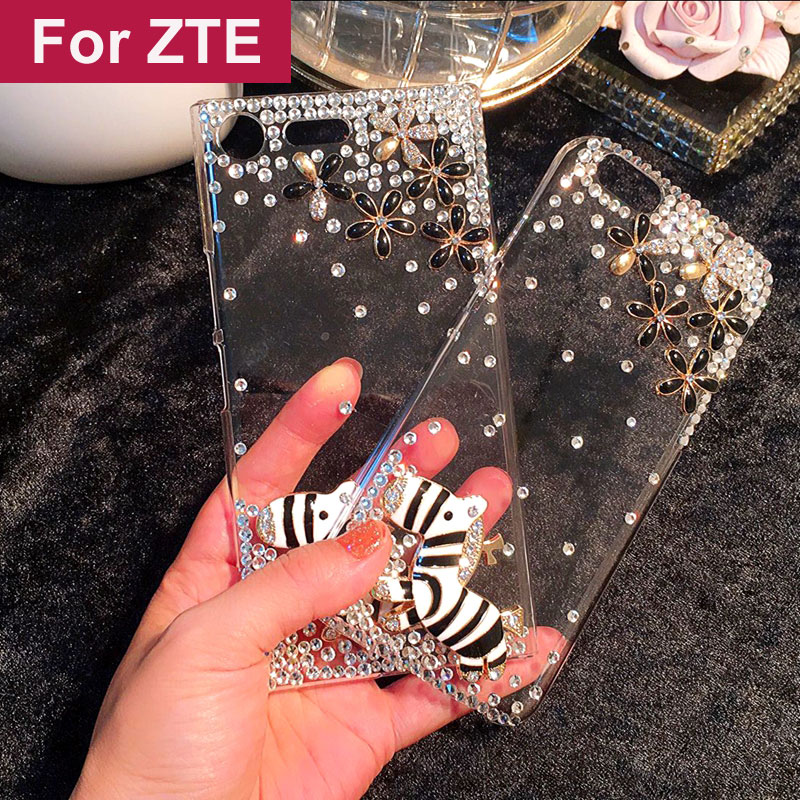 For ZTE Blade A3 A5 A7 V9 V10 Vita L8 Axon 7 Nubia Z17 Z11 Max N1 Diamond Zebra Rhinestone case cover