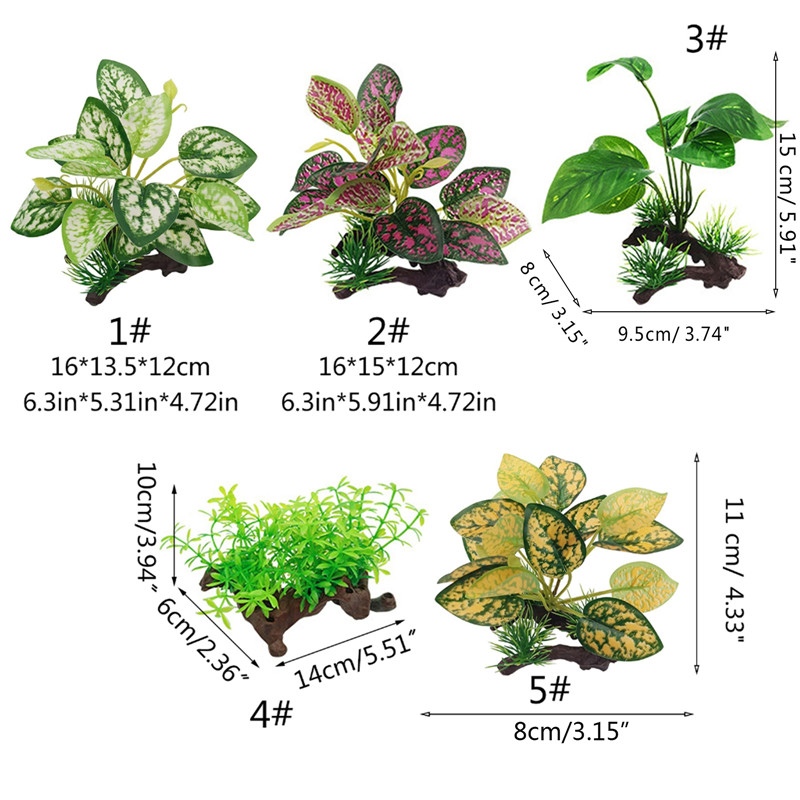 Aquarium Künstliche Decor Simulation Treibholz Zweige mit Kunststoff Pflanze Aquarium Dekorationen Aquatische Unterwasser Blätter Verstecken