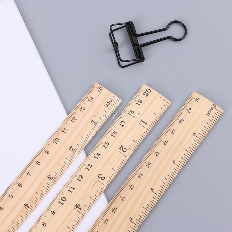 15cm 20cm 30cm Wooden Ruler Double Sided Student School Office Measuring Stationery School Accessories