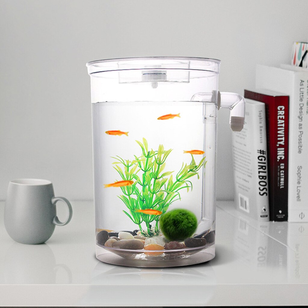 Desktop Aquarium Led Aquarium Decor Waterplanten Stenen Vissen Tank