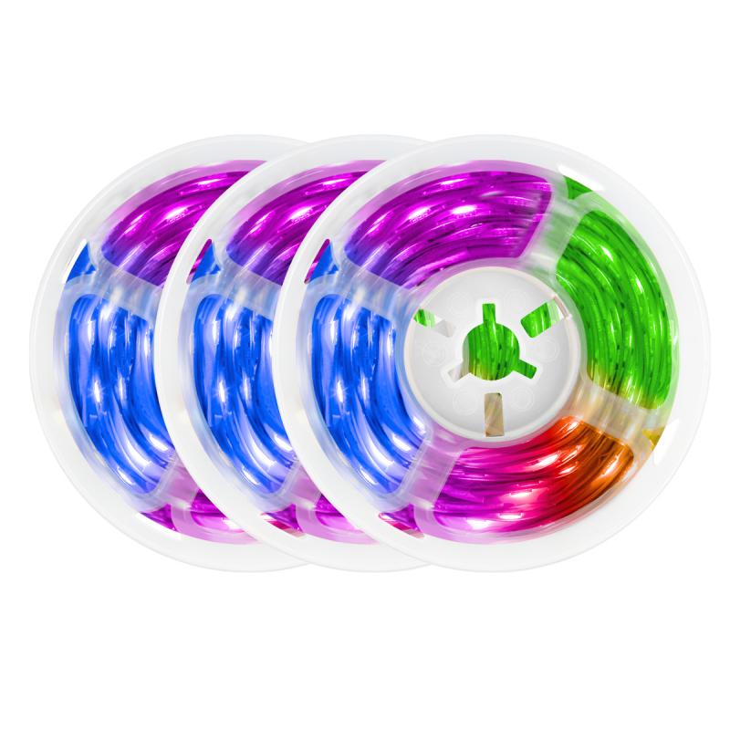 10Ft/ RGB LED Strip Lights Bluetooth app Controlled LEDs Music Sync Color Changing Built-in Mic Sensitive Color Changing: 3pcs