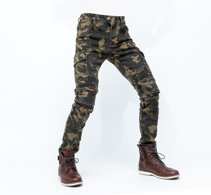 Pantalones vaqueros de camuflaje para hombre, equipo de protección para Moto, novedad de