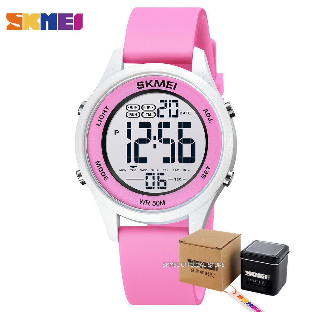 SKMEI LED Licht Digital Kinder Sport Uhren Stoppuhr Kalender 50M Wasserdichte Kinder Armbanduhren Für Jungen Mädchen Wecker