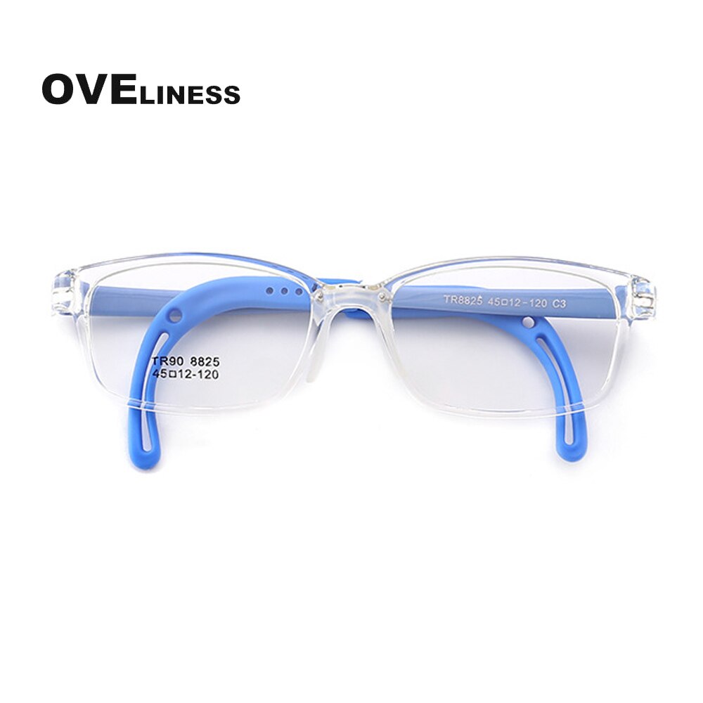 TR90 myopia optical Glasses frame boy girl Prescription eyeglasses kids soft eyewear transparent clear spectacles children: clear blue